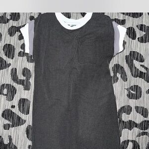 Boutique 9 Black and White Striped Midi Dress